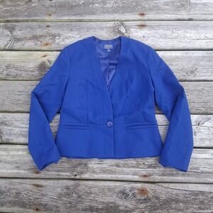 Pendleton Royal Blue Blazer Women's‎ 10 Petite 100% Virgin Wool Jacket Y2K